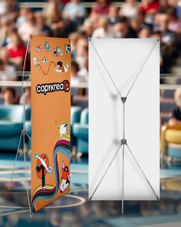 Kültéri kétoldalas X Banner feltölthető talppal